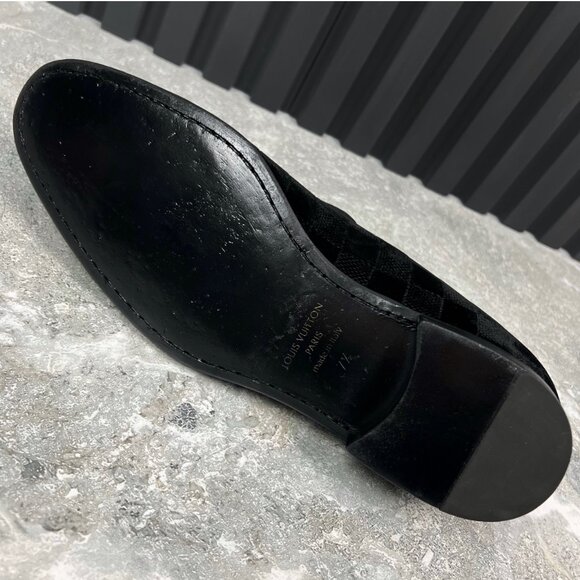 Louis Vuitton Auteuil Loafers Damier Black Velour 7.5 LV or 8.5 US or 41.5 EUR - Picture 14 of 16
